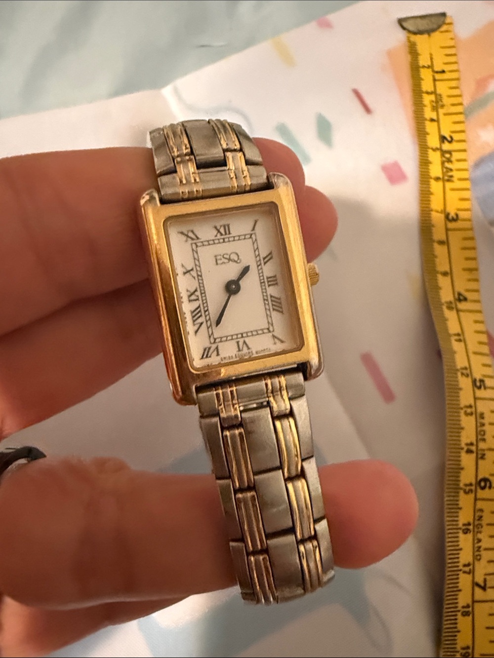 ESQ Two-Tone Rectangular Women’s Bracelet Watch - Gold & Silver